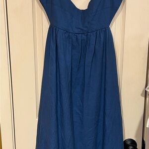 Aqua linen viscose Blue cutout Dress